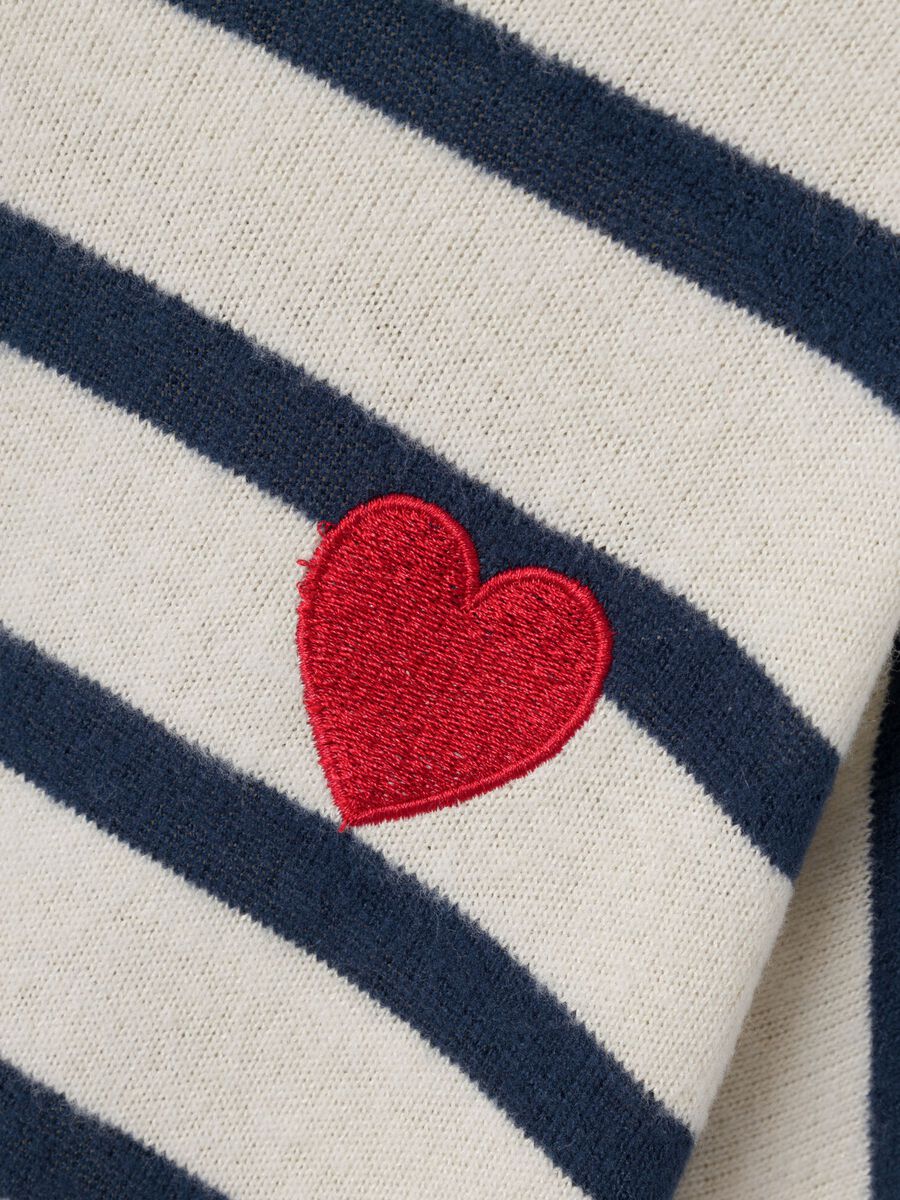 GESTREEPT TOP MET LANGE MOUWEN