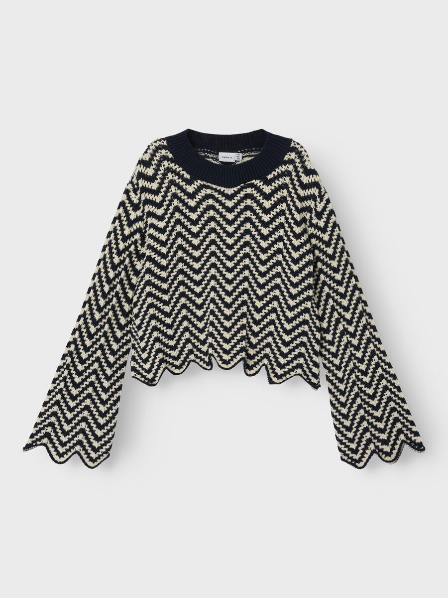 GESTREEPT GEBREIDE TRUI