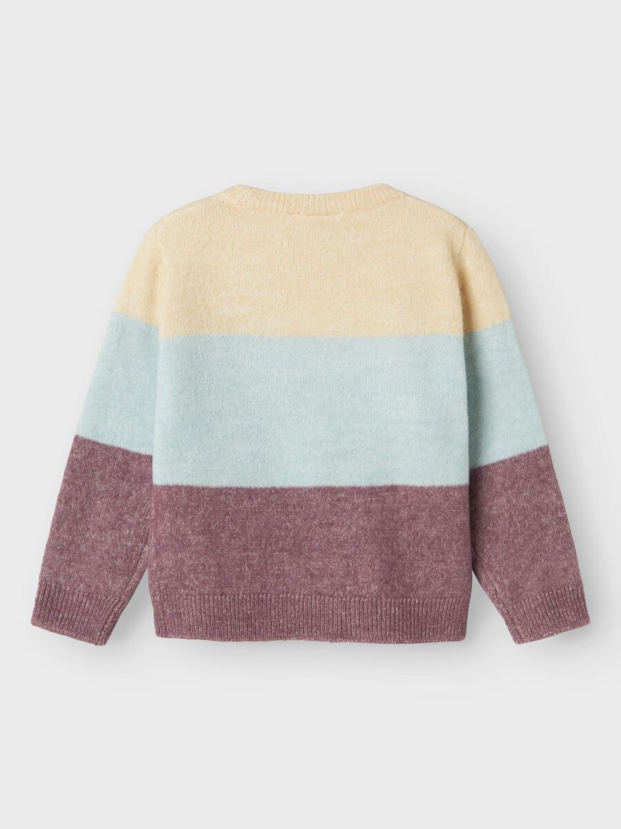 LANGE MOUWEN GEBREIDE TRUI