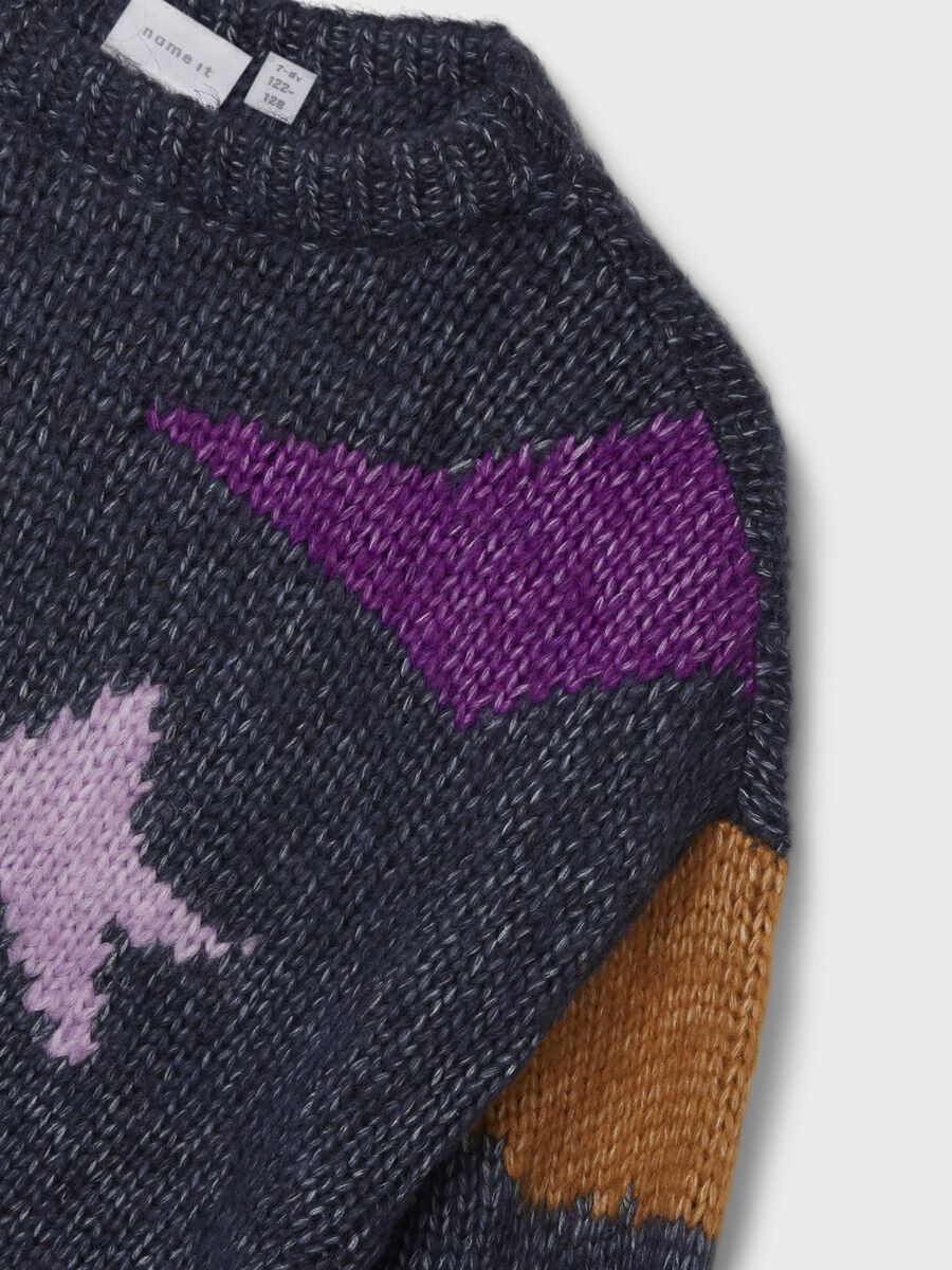 LANGE MOUWEN GEBREIDE TRUI