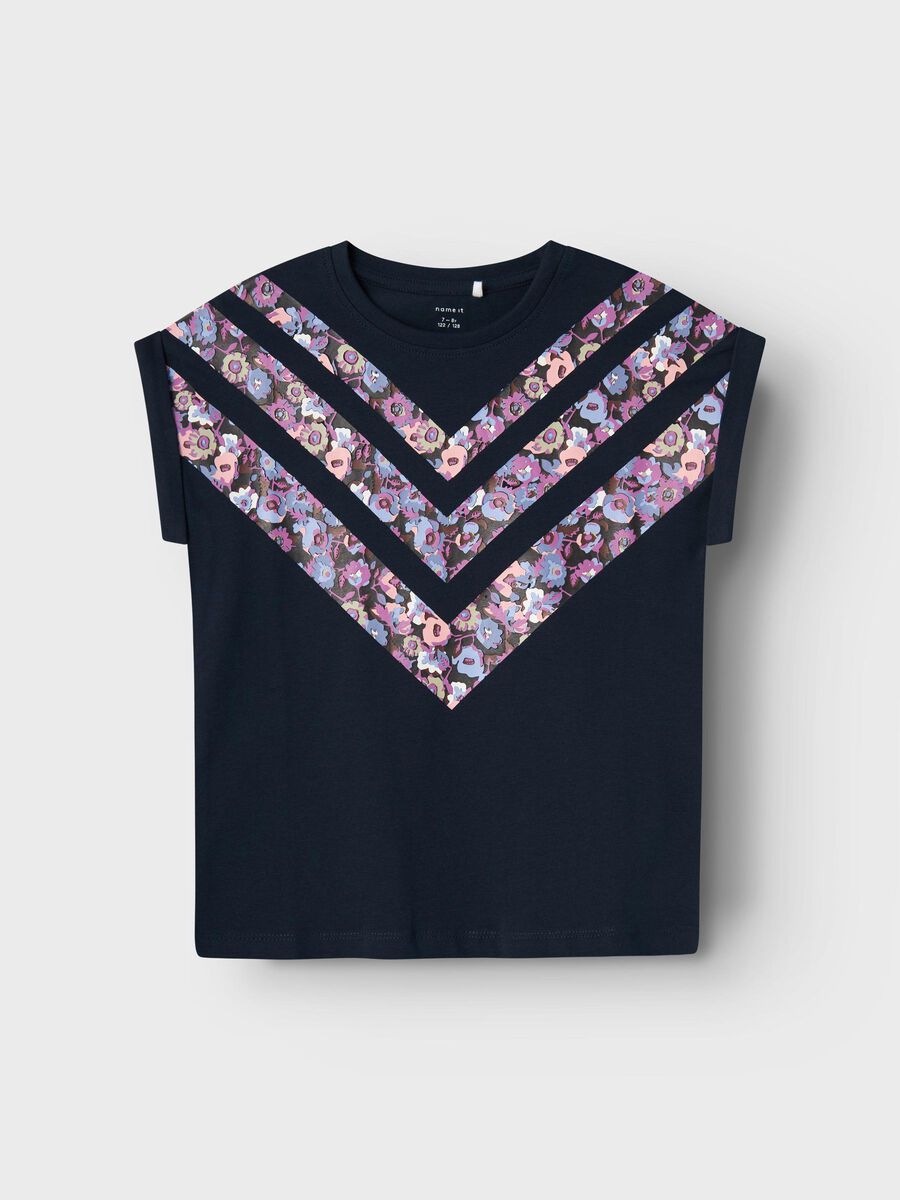 PRINT TOP MET KORTE MOUWEN