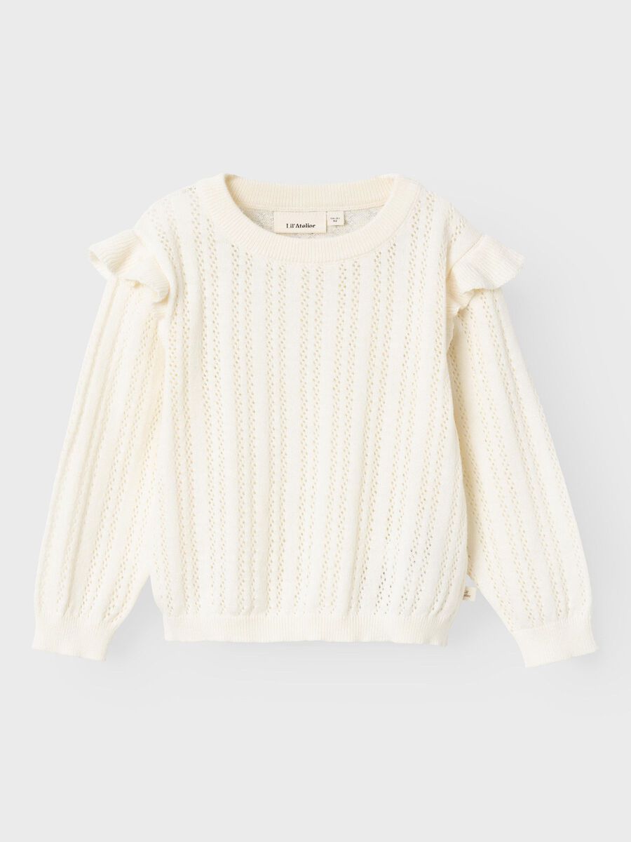 LANGE MOUWEN GEBREIDE TRUI