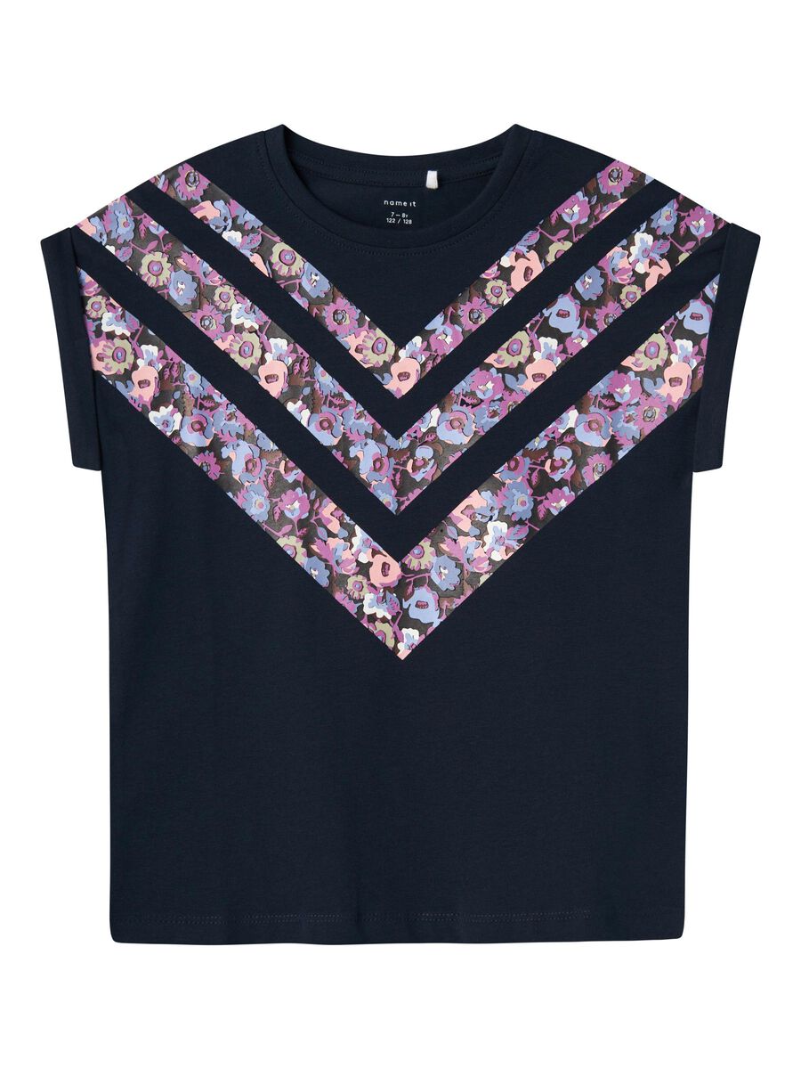PRINT TOP MET KORTE MOUWEN