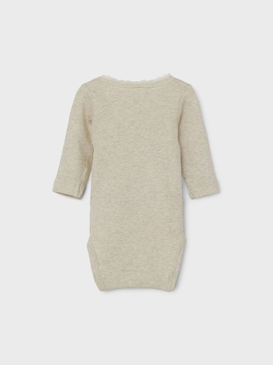 LANGE MOUWEN RIB ROMPER