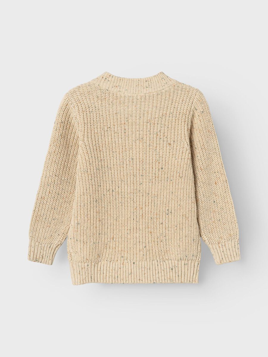 LANGE MOUWEN GEBREIDE TRUI