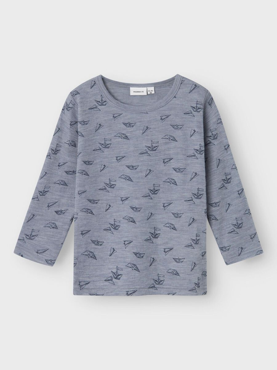 MERINO WOL TOP MET LANGE MOUWEN