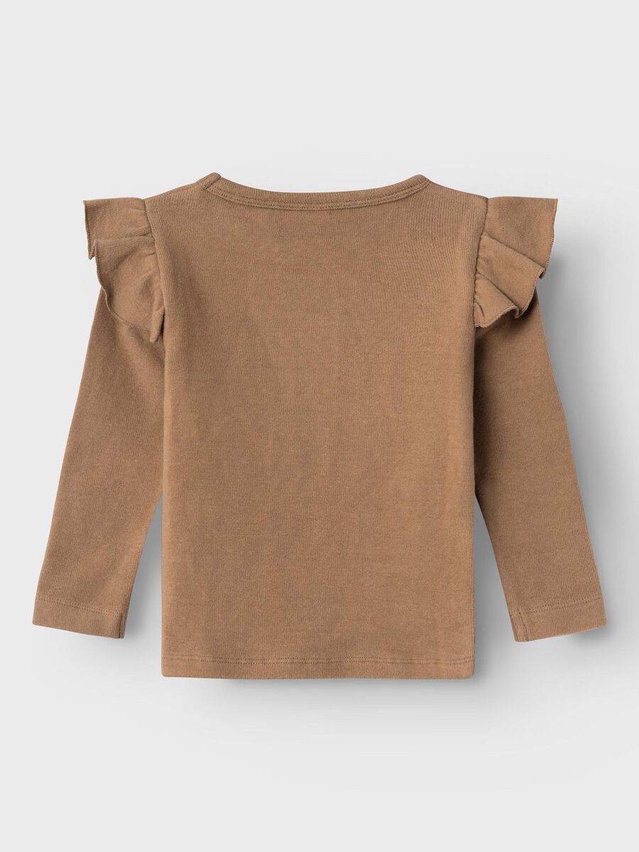 SLIM FIT TOP MET LANGE MOUWEN