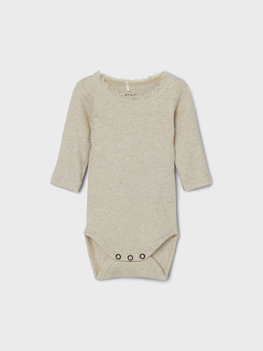 LANGE MOUWEN RIB ROMPER
