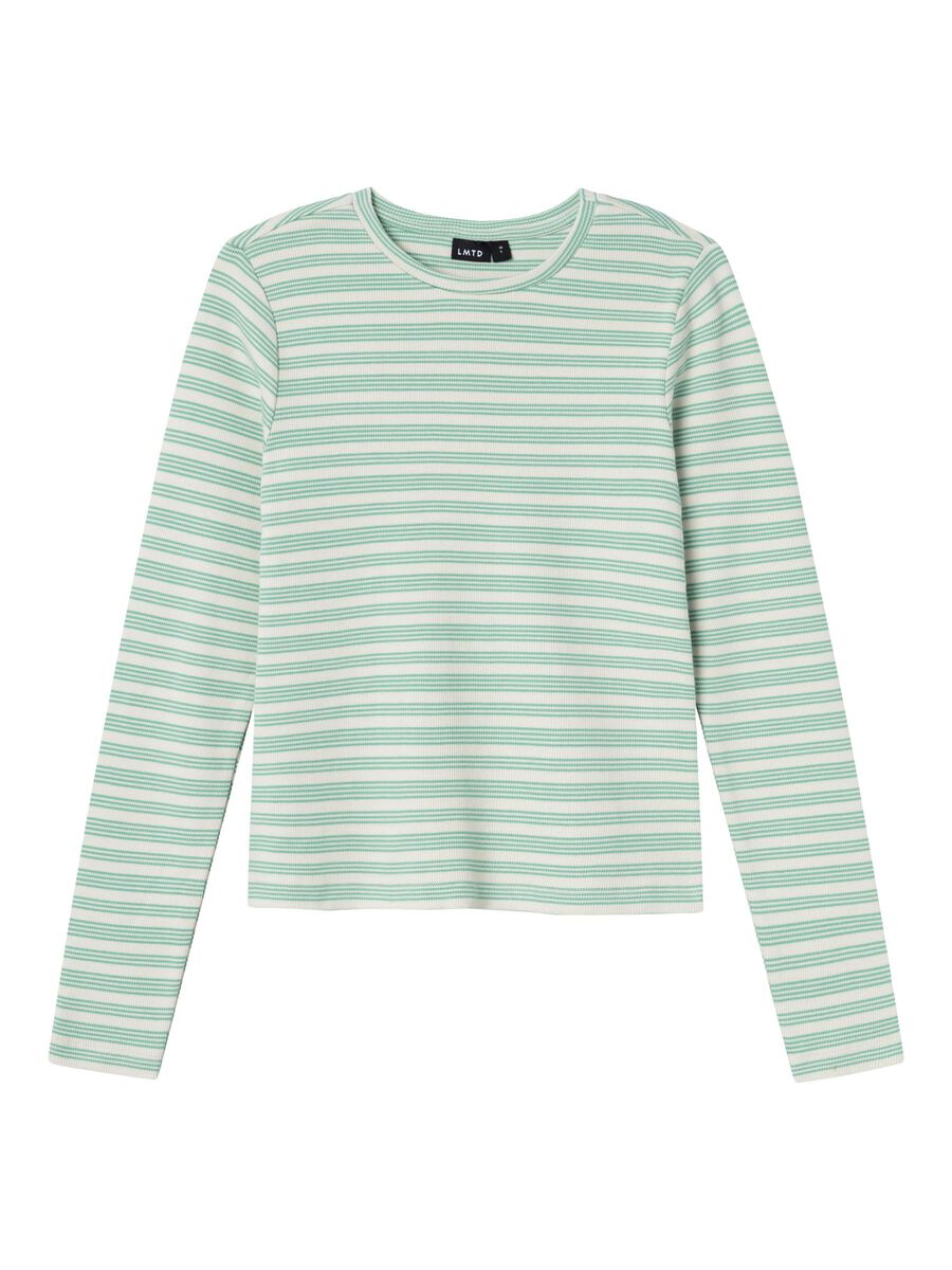 GESTREEPT TOP MET LANGE MOUWEN