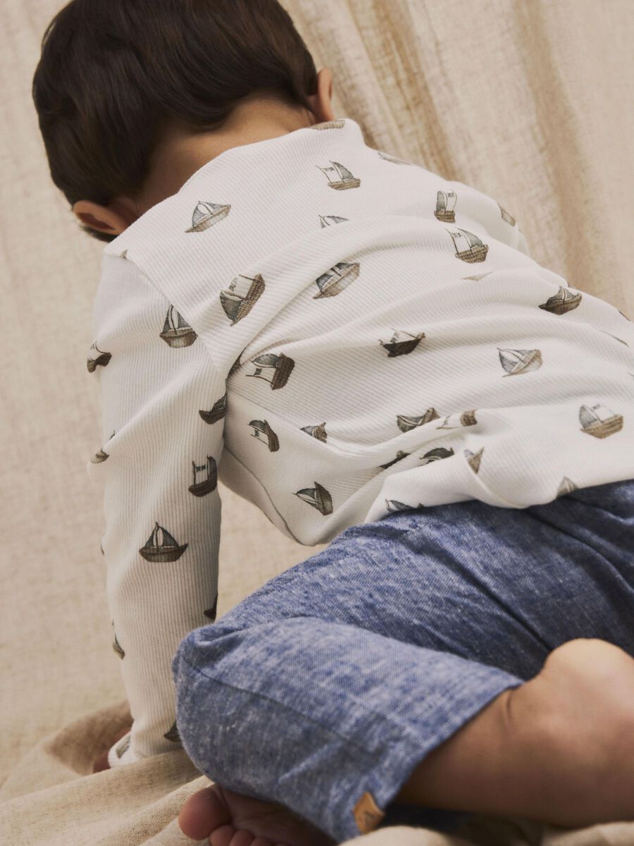 SLIM FIT TOP MET LANGE MOUWEN