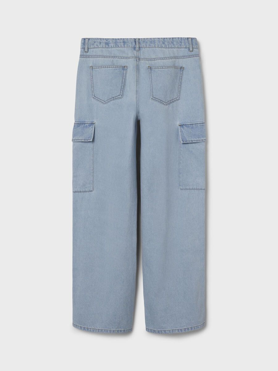 LOW-WAIST WIDE-LEG CARGO JEANS