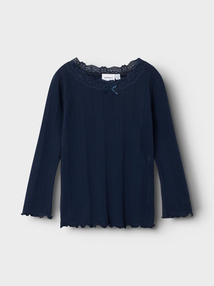 SLIM FIT TOP MET LANGE MOUWEN