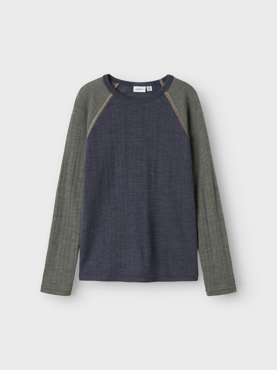 MERINO WOL TOP MET LANGE MOUWEN