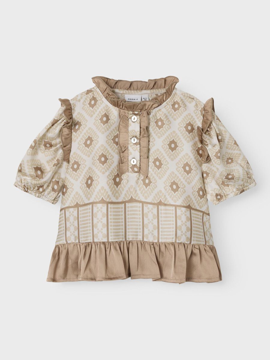 PRINT TOP MET KORTE MOUWEN