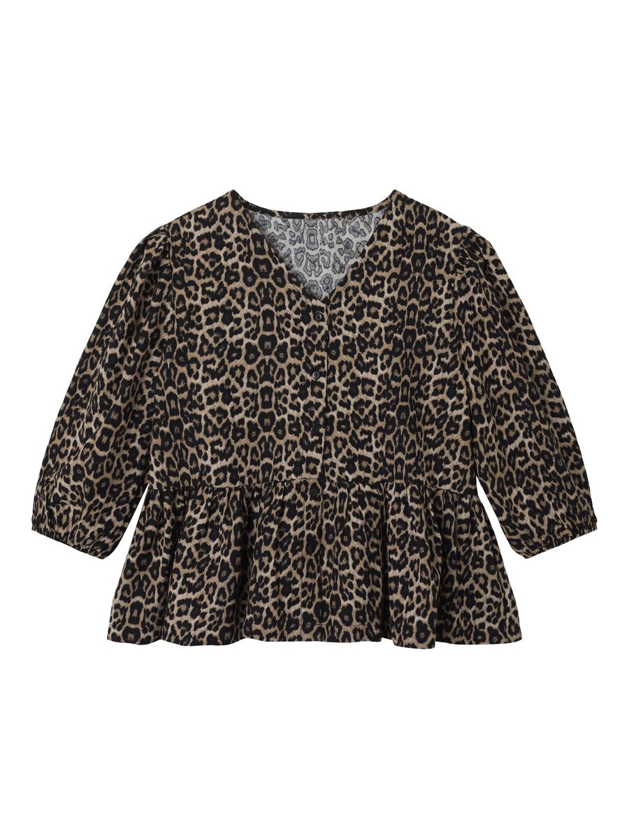 PANTERPRINT TOP MET LANGE MOUWEN