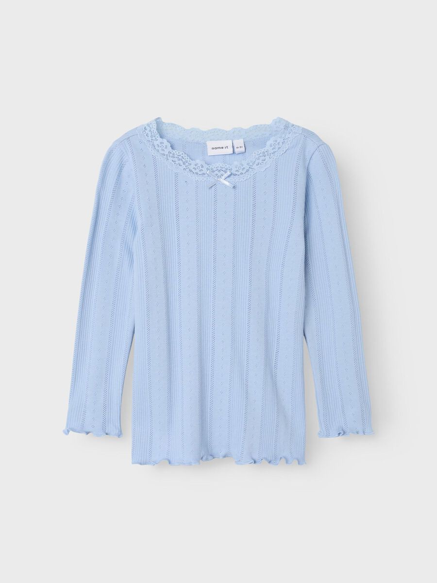 SLIM FIT TOP MET LANGE MOUWEN