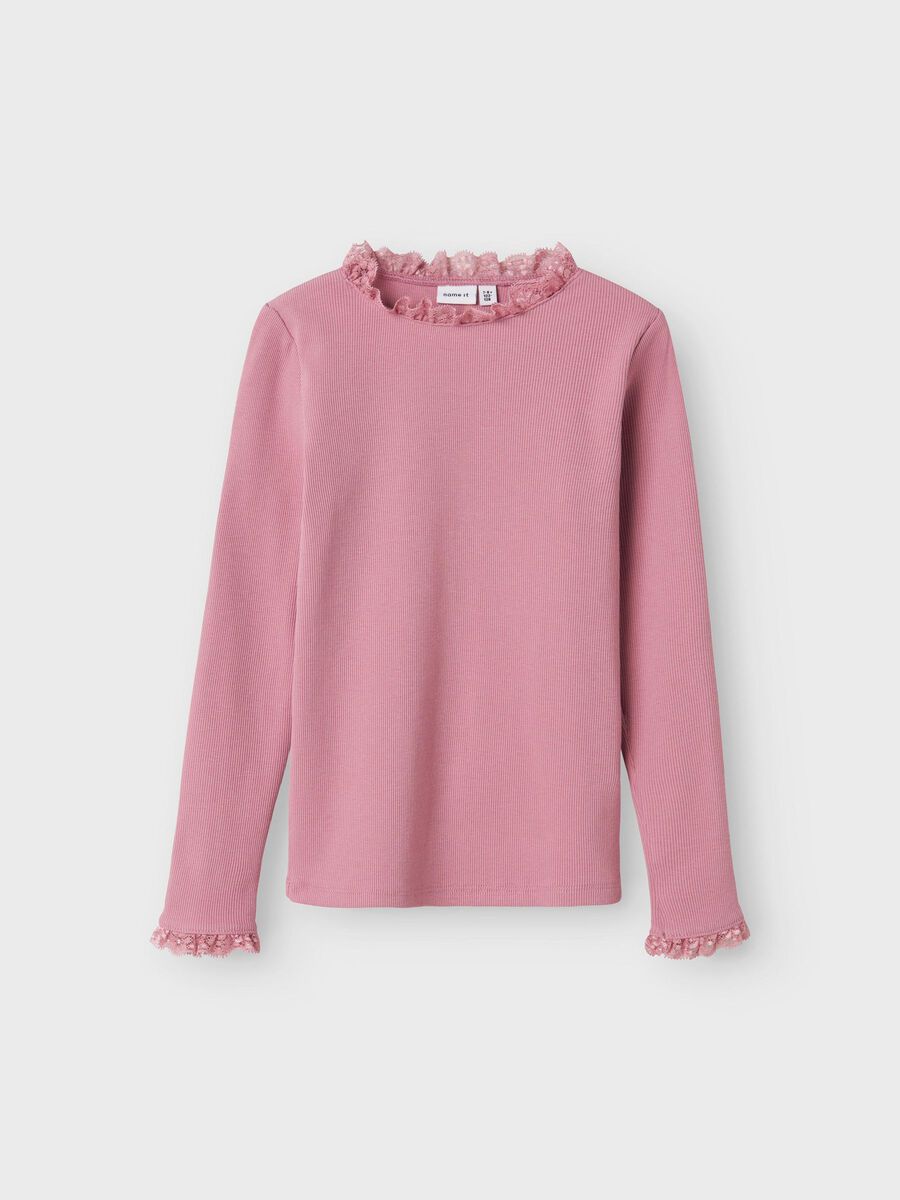 SLIM FIT TOP MET LANGE MOUWEN