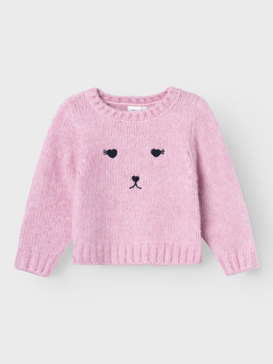 LANGE MOUWEN GEBREIDE TRUI