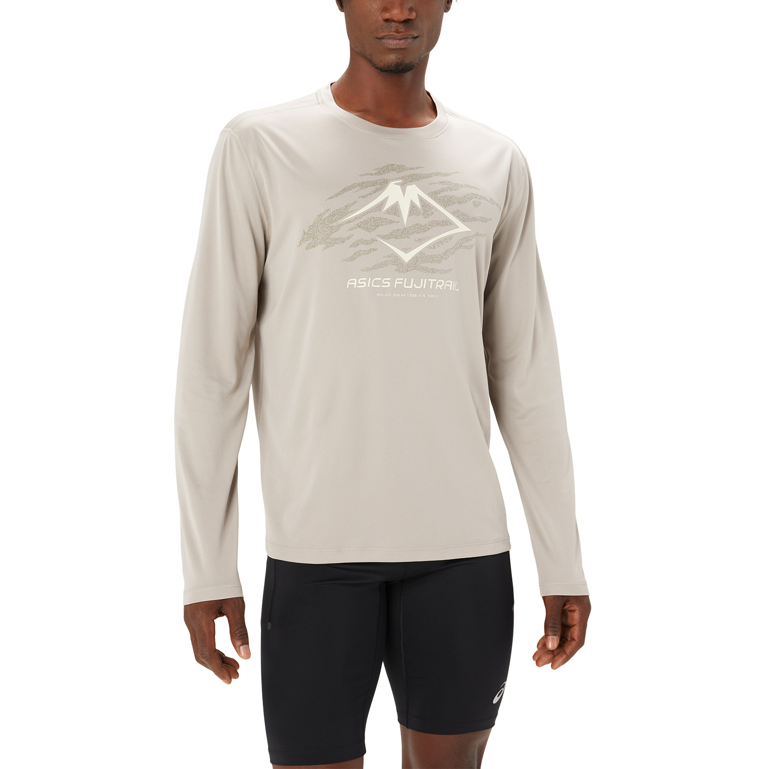 Asics Fujitrail Logo Maglia Moonrock/Mantle Green/Oatmeal
