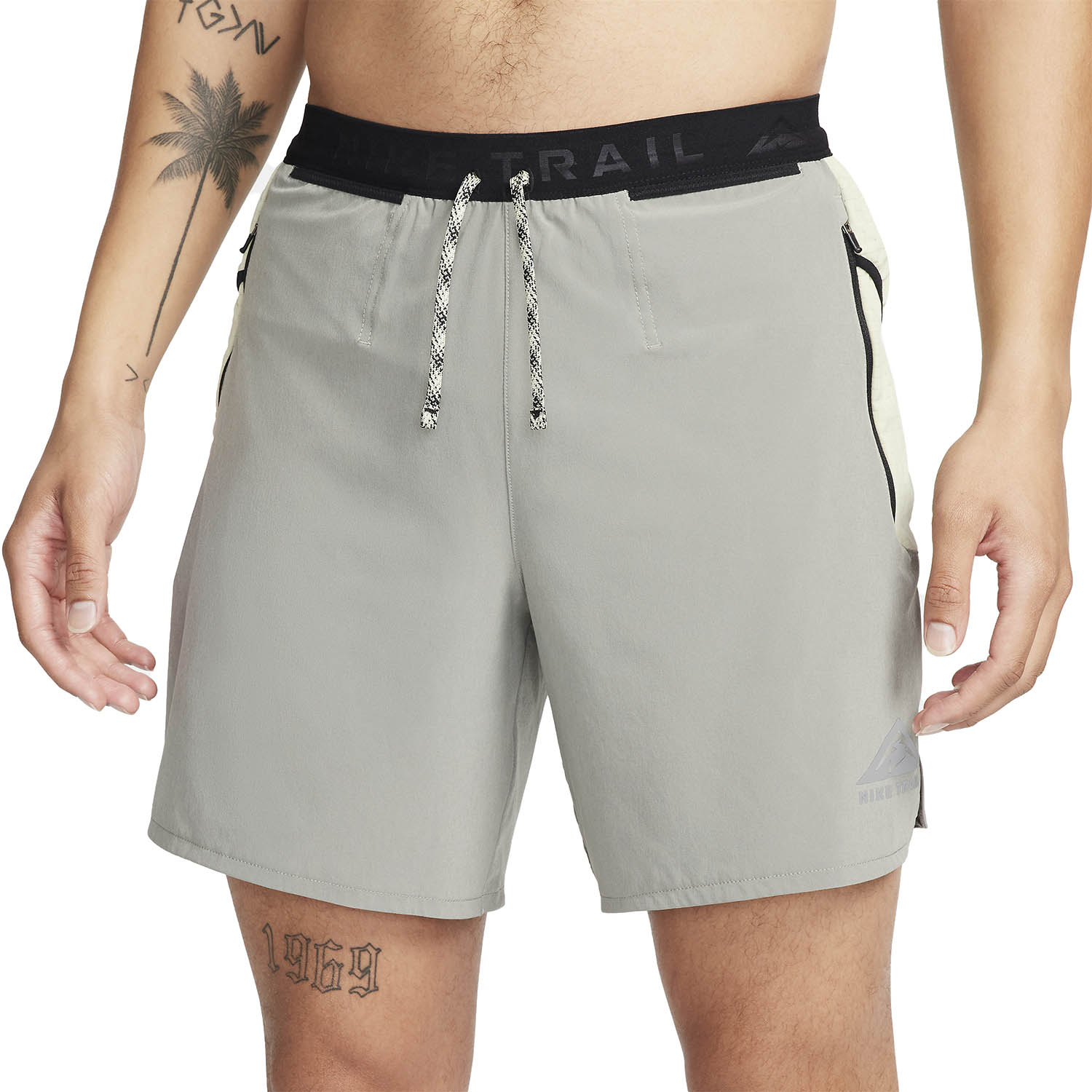 Nike Dri-FIT Second Sunrise 7in Pantaloncini Dark Stucco/Olive Aura/Summit White
