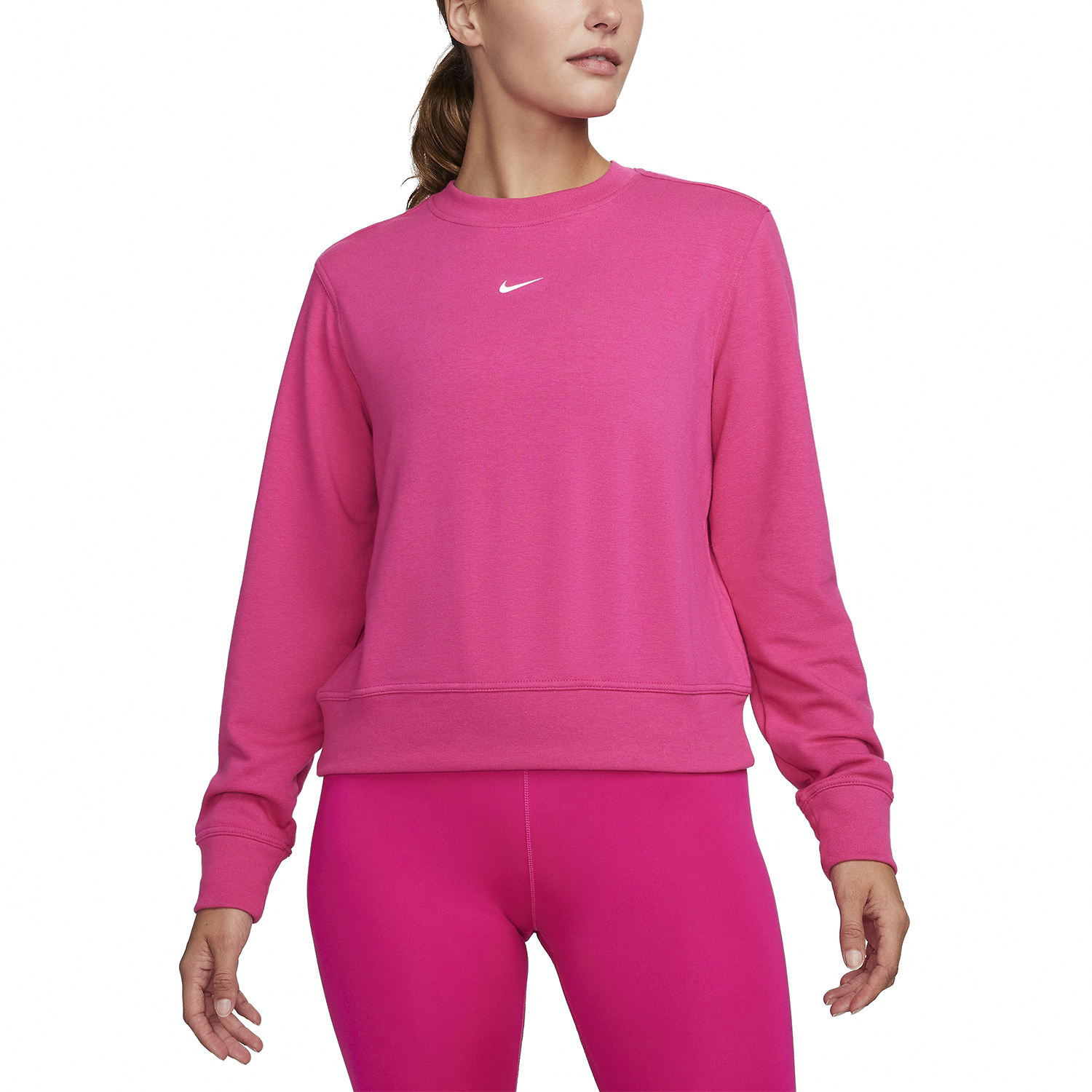 Nike Dri-FIT One Crew Felpa Fireberry/White