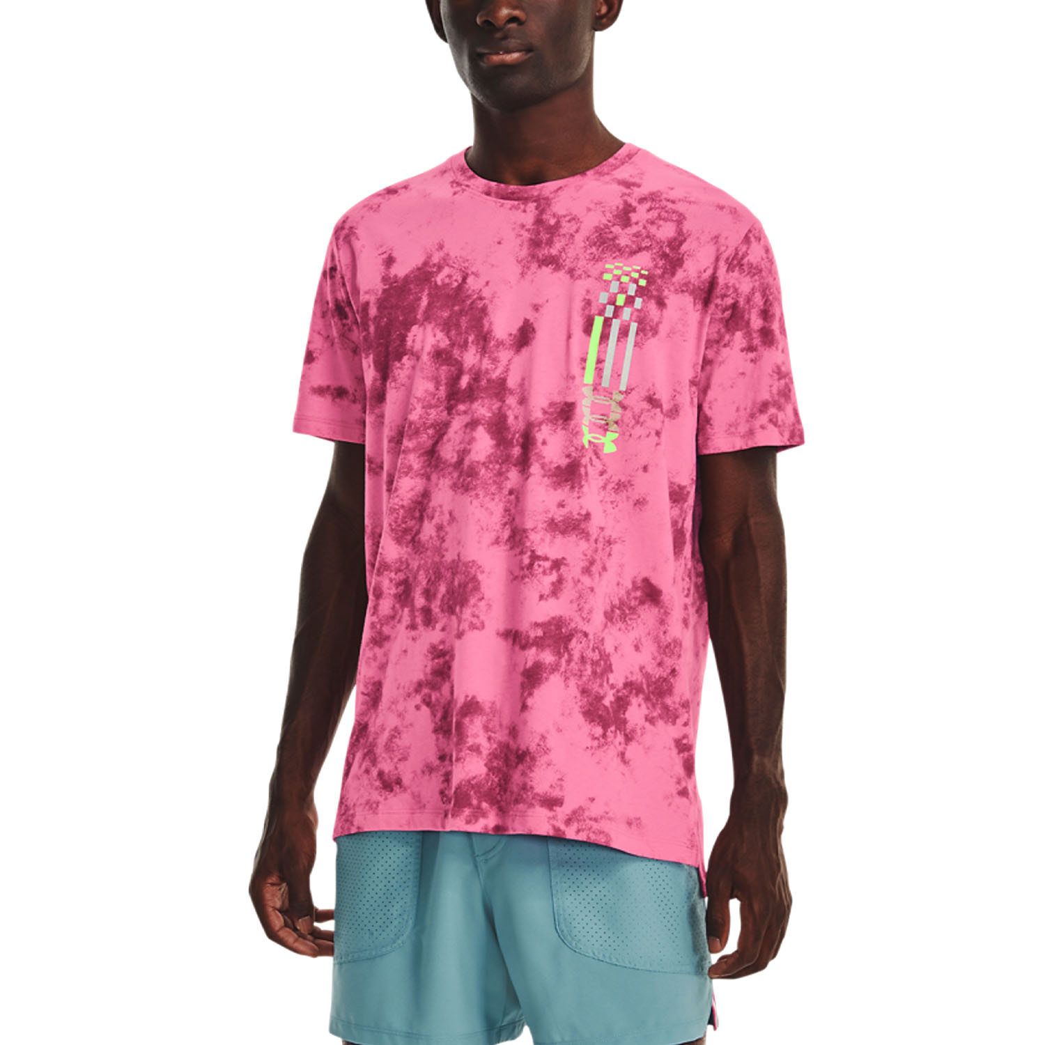 Under Armour Anywhere Wash Maglietta Pink Edge/Lime Surge