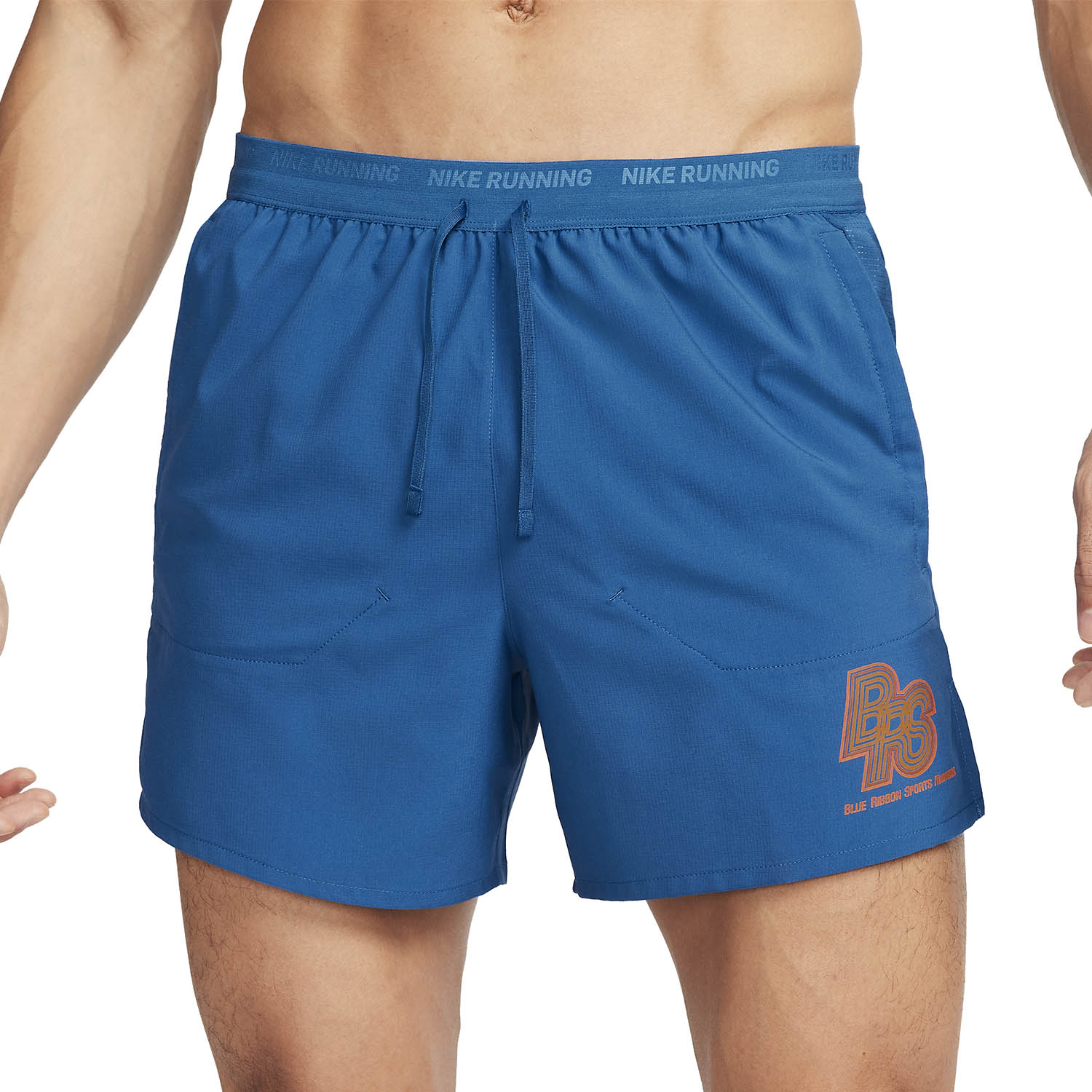 Nike Stride Energy 5in Pantaloncini Court Blue/Safety Orange