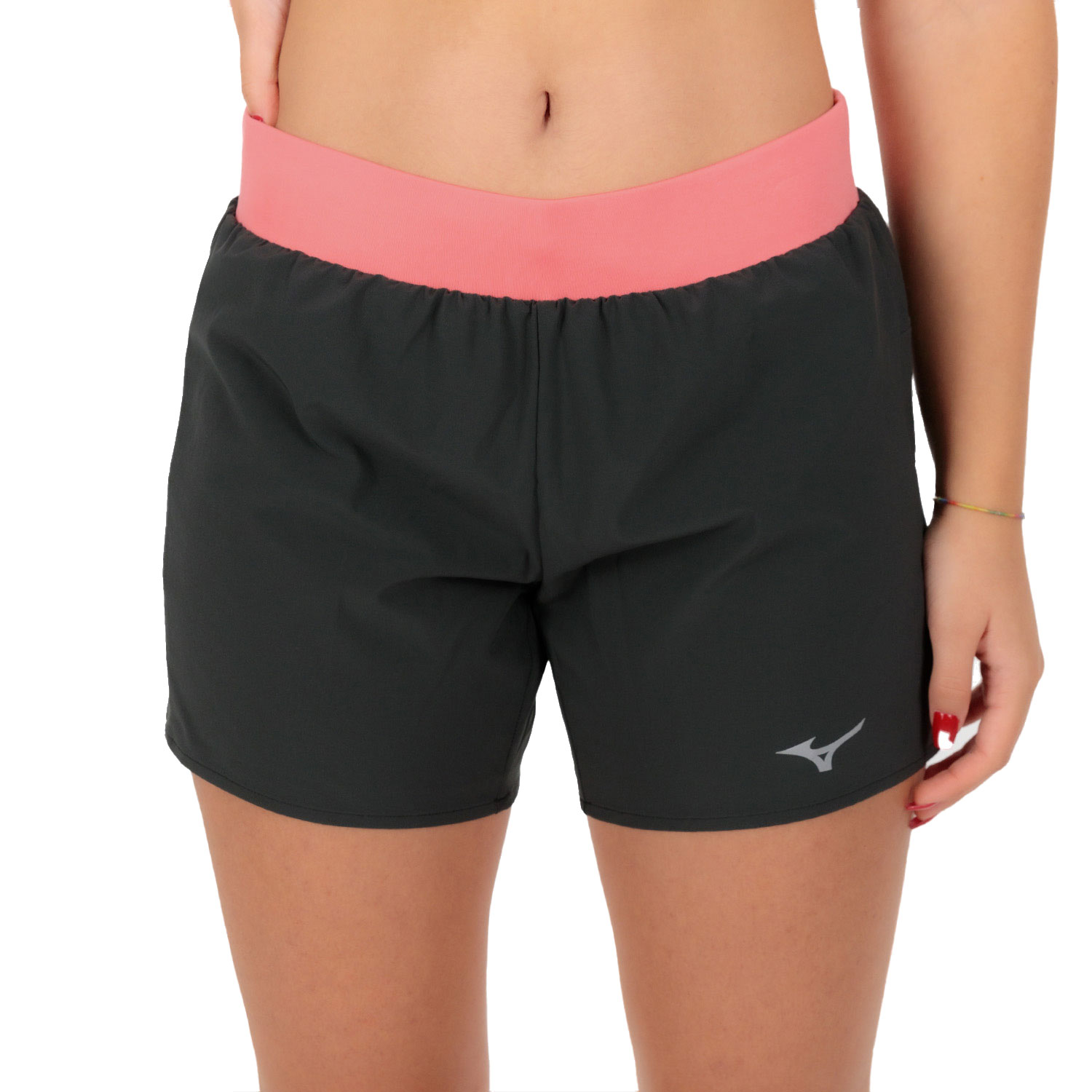 Mizuno Alpha 4.5in Pantaloncini Black/Sunkissed Coral