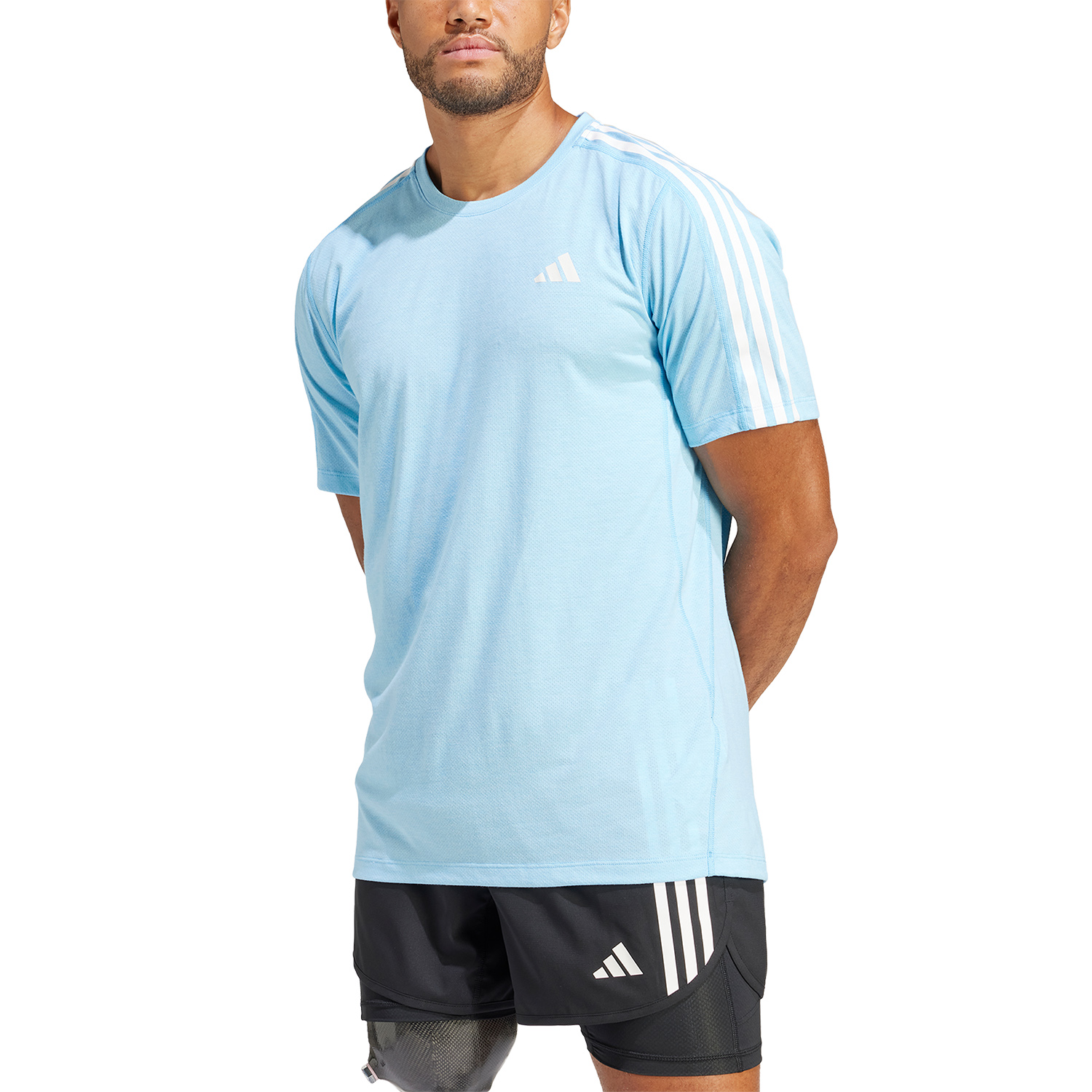 adidas OTR 3S Logo Maglietta Semi Blue Burst/White
