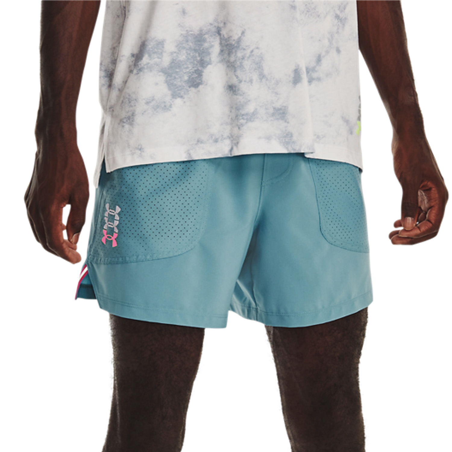 Under Armour Anywhere 5in Pantaloncini Still Water/Rebel Pink