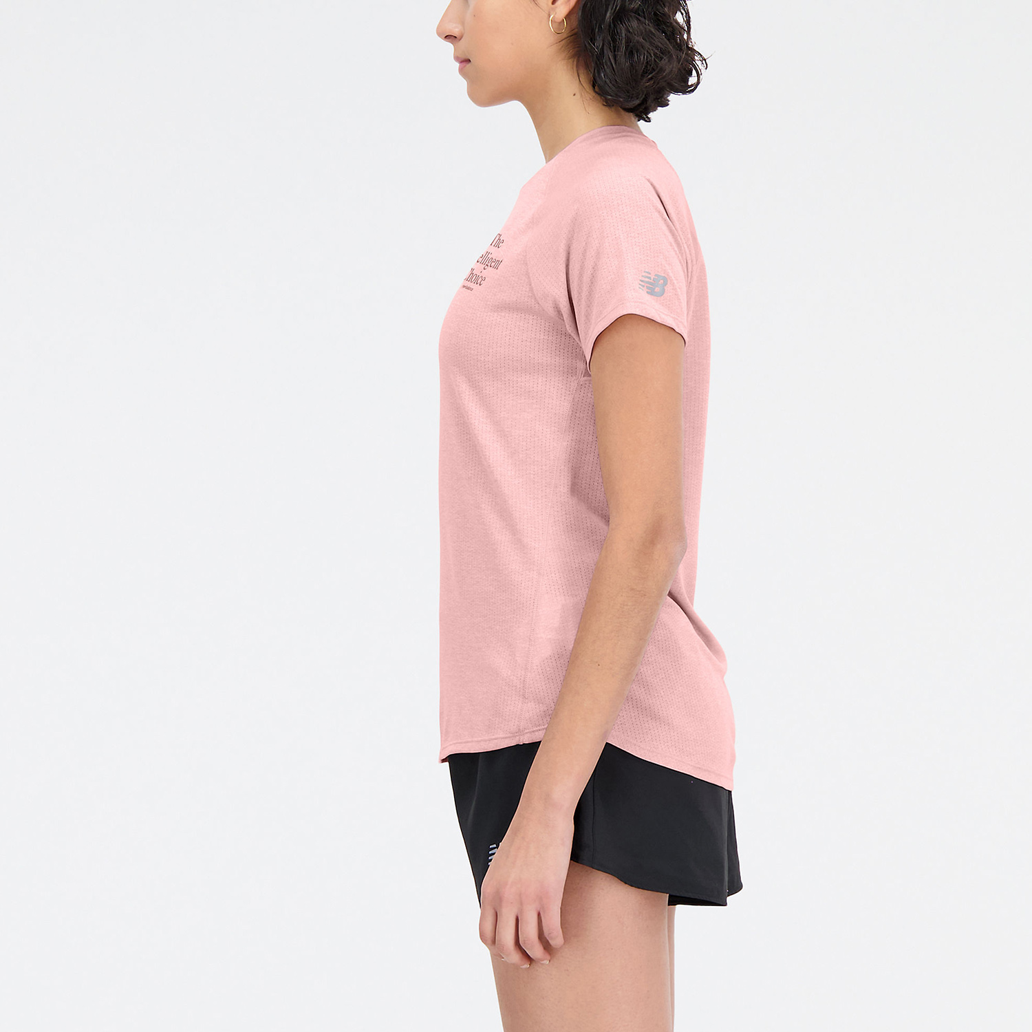 New Balance Printed Impact Maglietta Pink Moon Heather