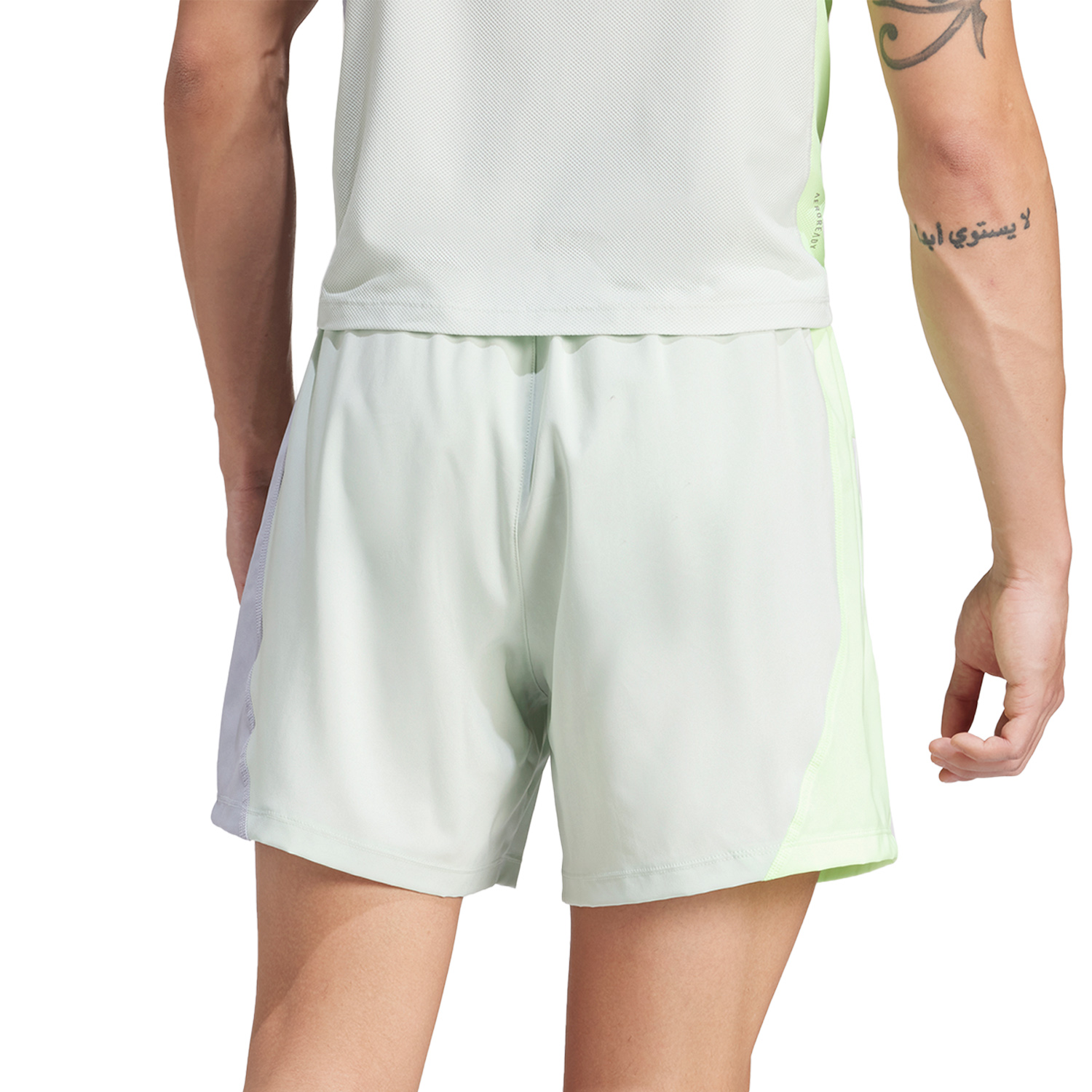 adidas Own The Run Logo 5in Pantaloncini Linen Green/Green Spark/Halo Silver