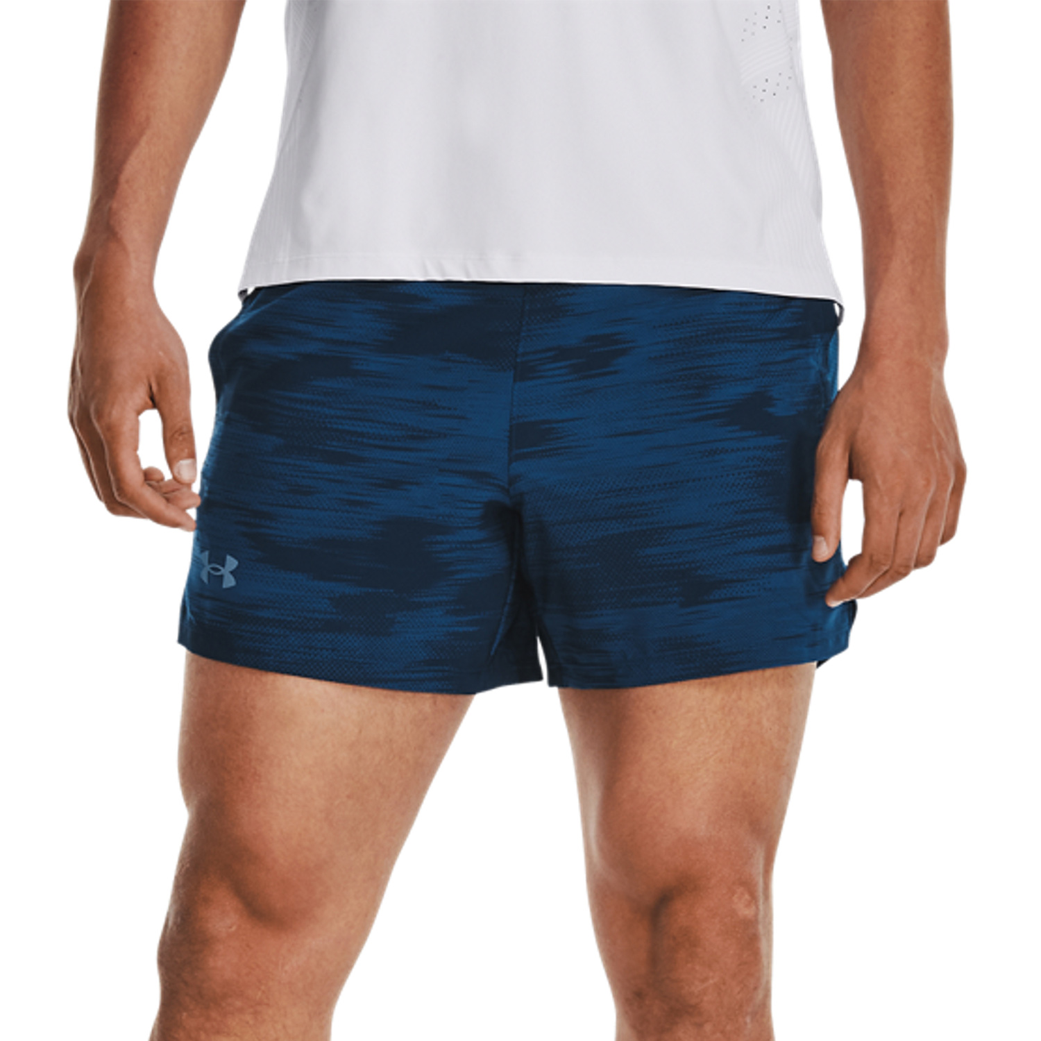 Under Armour Launch Printed 5in Pantaloncini Varsity Blue/Reflective
