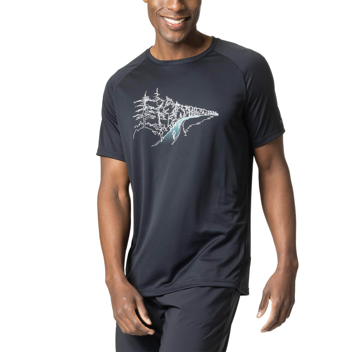 Odlo Crew Essential Print Maglietta Black