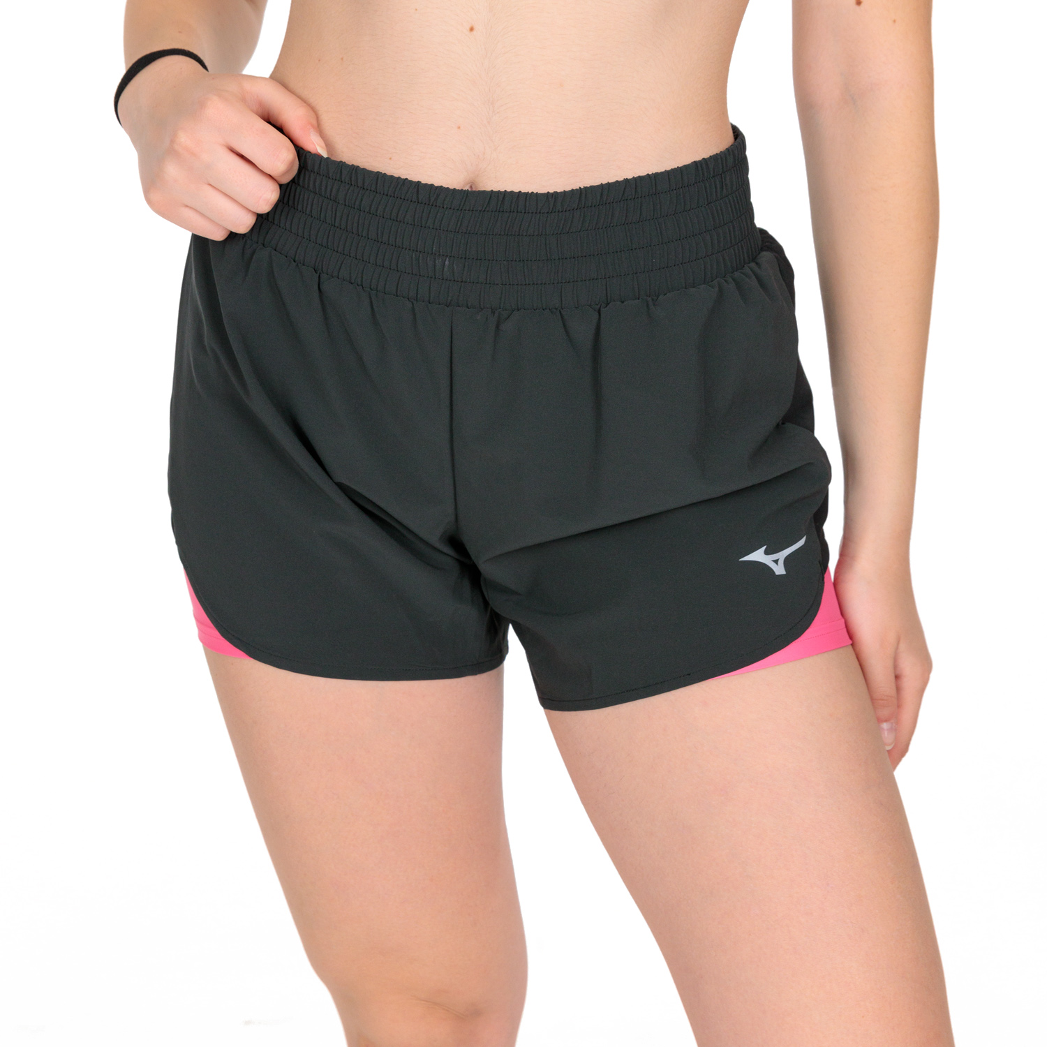 Mizuno Classic Logo 2 in 1 4.5in Pantaloncini Black/Sangria Sunset
