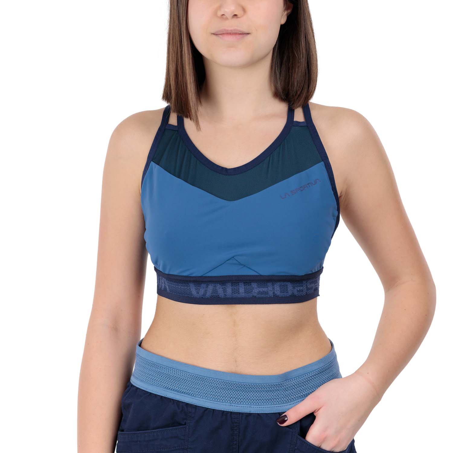 La Sportiva Wafaa Reggiseno Sportivo Moonlight/Deep Sea