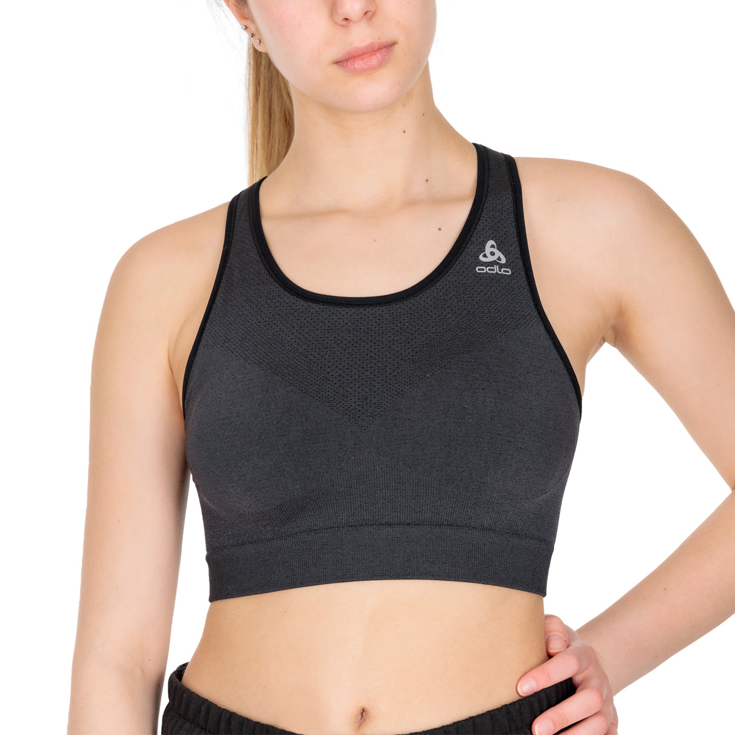Odlo Medium Ceramicool Reggiseno Sportivo Black/Melange