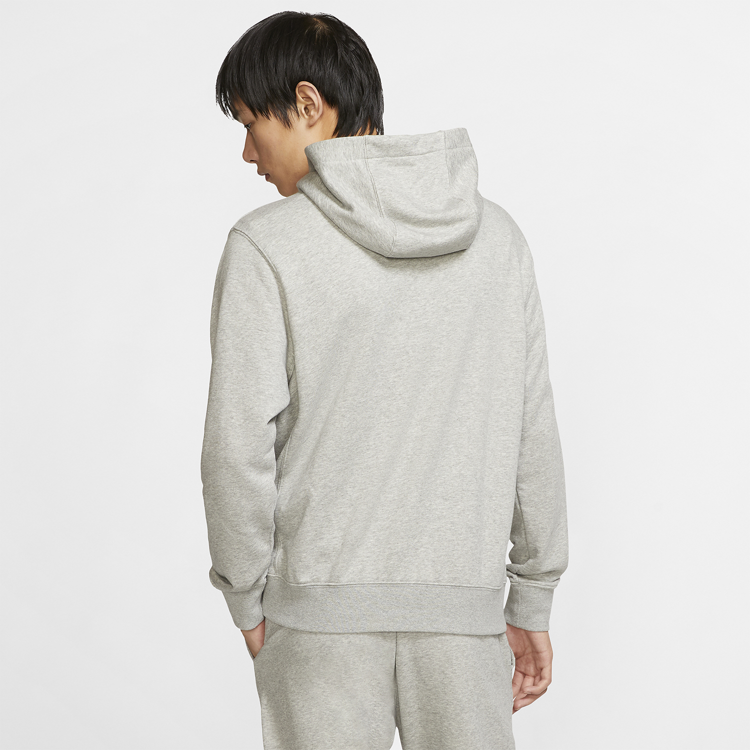 Nike Club Felpa Dark Grey Heather/Matte Silver/White