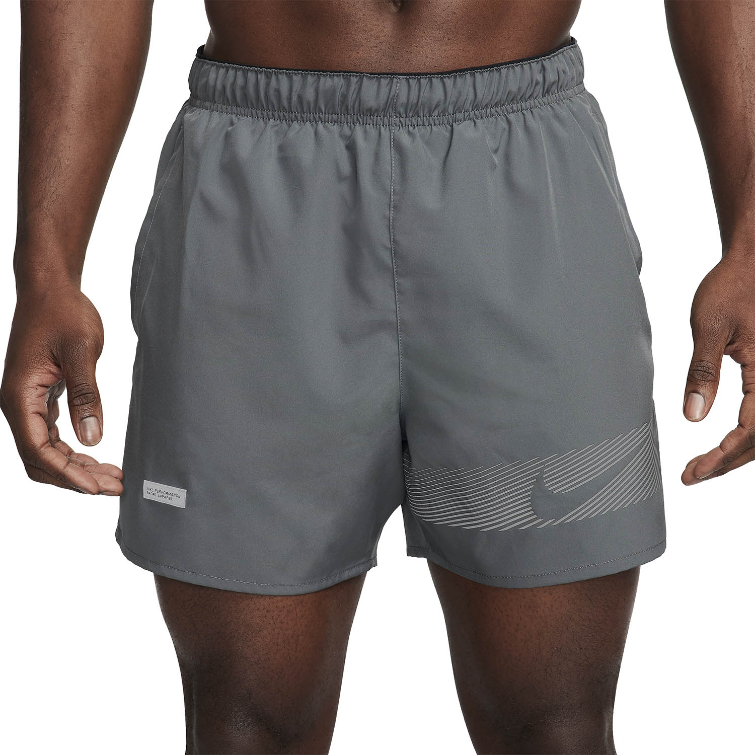 Nike Dri-FIT Challenger Flash 5in Pantaloncini Iron Grey/Black/Reflective Silver