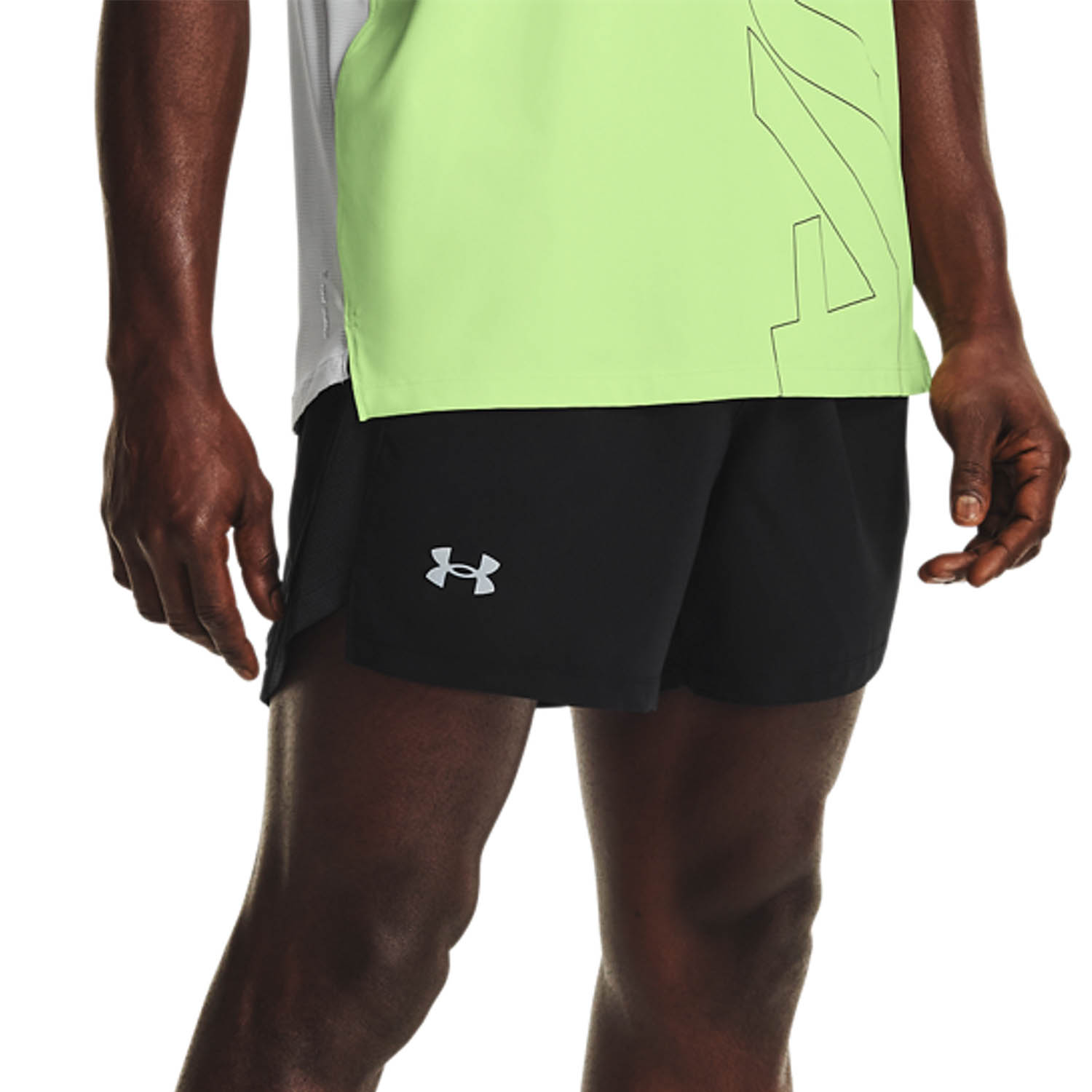 Under Armour Launch Woven 5in Pantaloncini Black/Reflective
