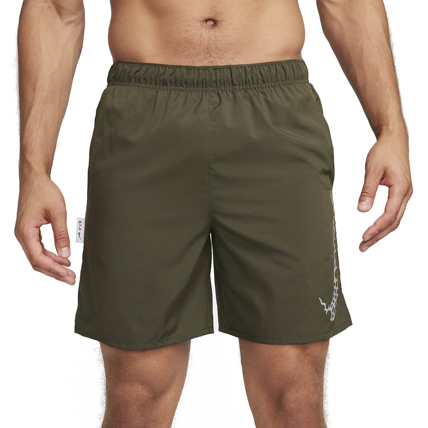 Nike Dri-FIT Challenger Studio 72 7in Pantaloncini Cargo Khaki/White