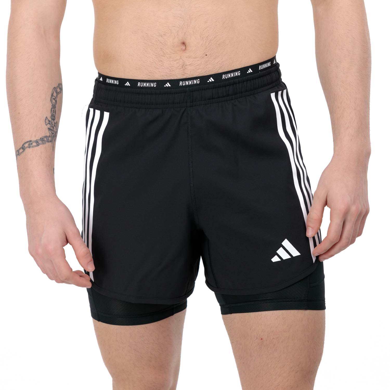 adidas Own The Run 3S 2 in 1 5in Pantaloncini Black
