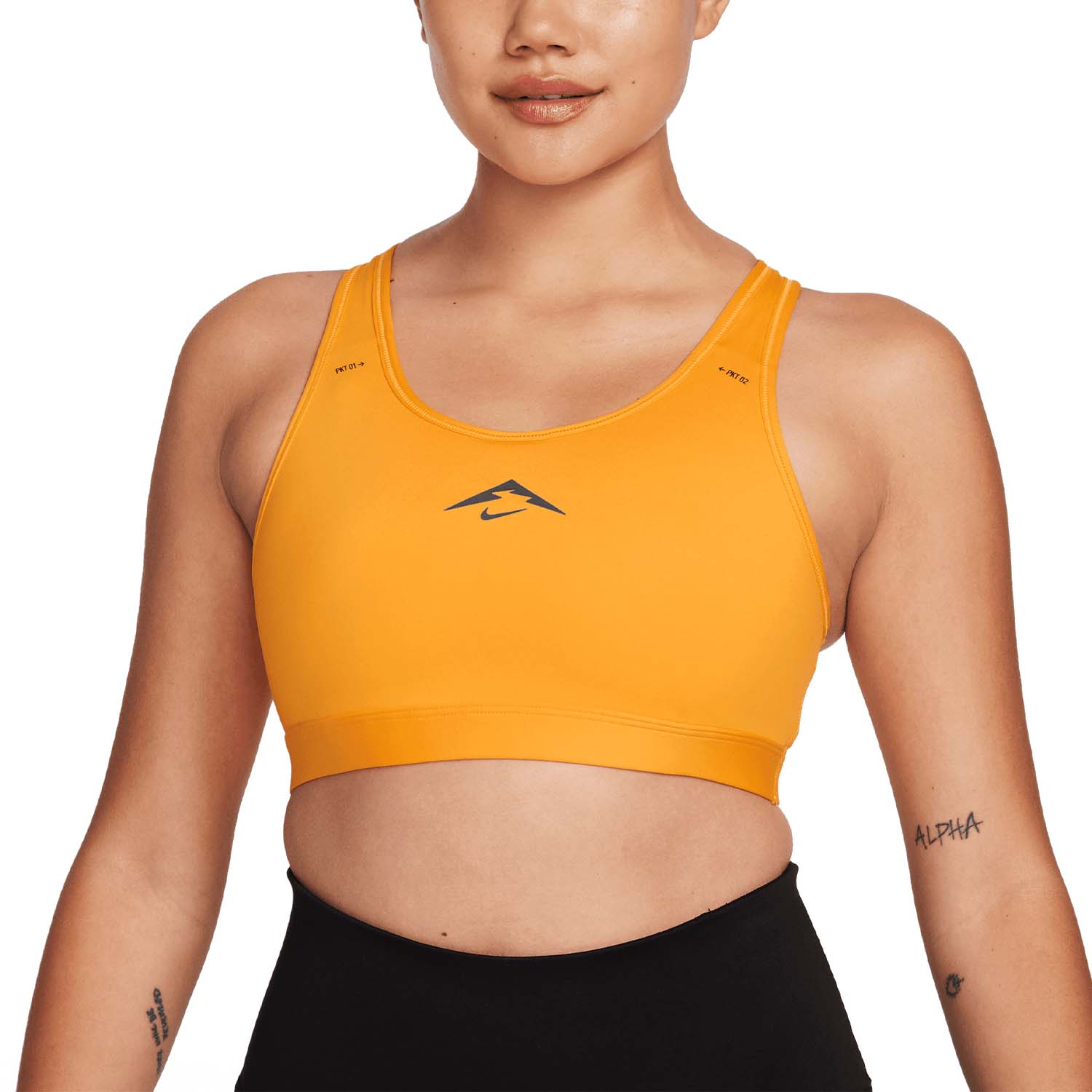 Nike Swoosh Reggiseno Sportivo Sundial/Light Orewood Brown/Baroque Brown