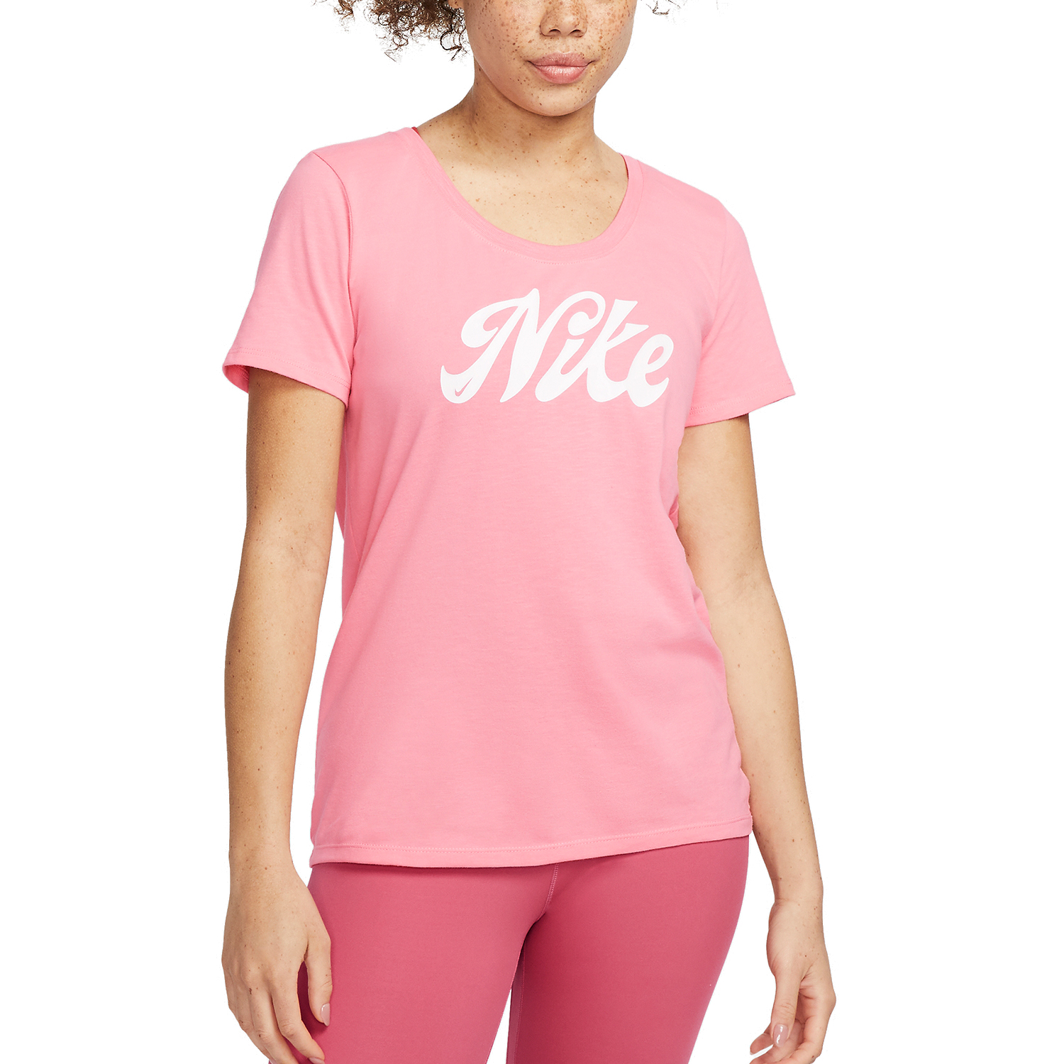 Nike Dri-FIT Script Maglietta Coral Chalk/White