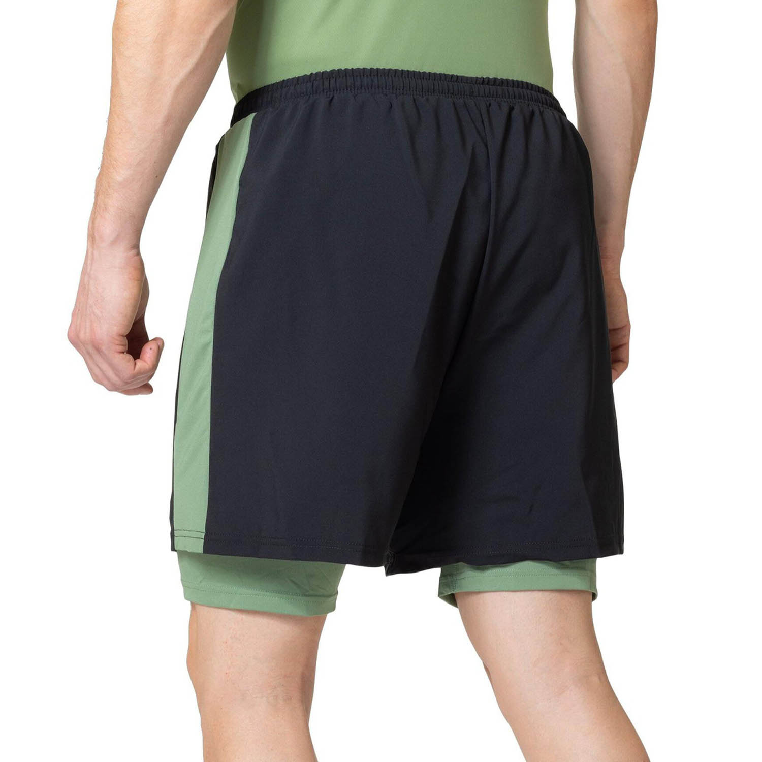 Odlo Essential 2 in 1 5in Pantaloncini Black/Loden Frost