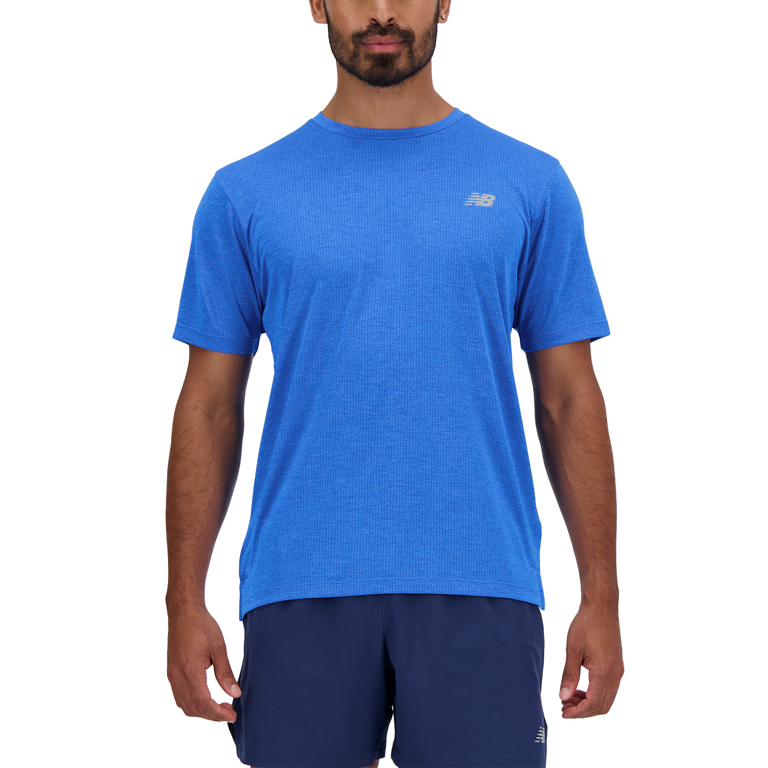 New Balance Athletics Run Maglietta Blue Oasis/Heather