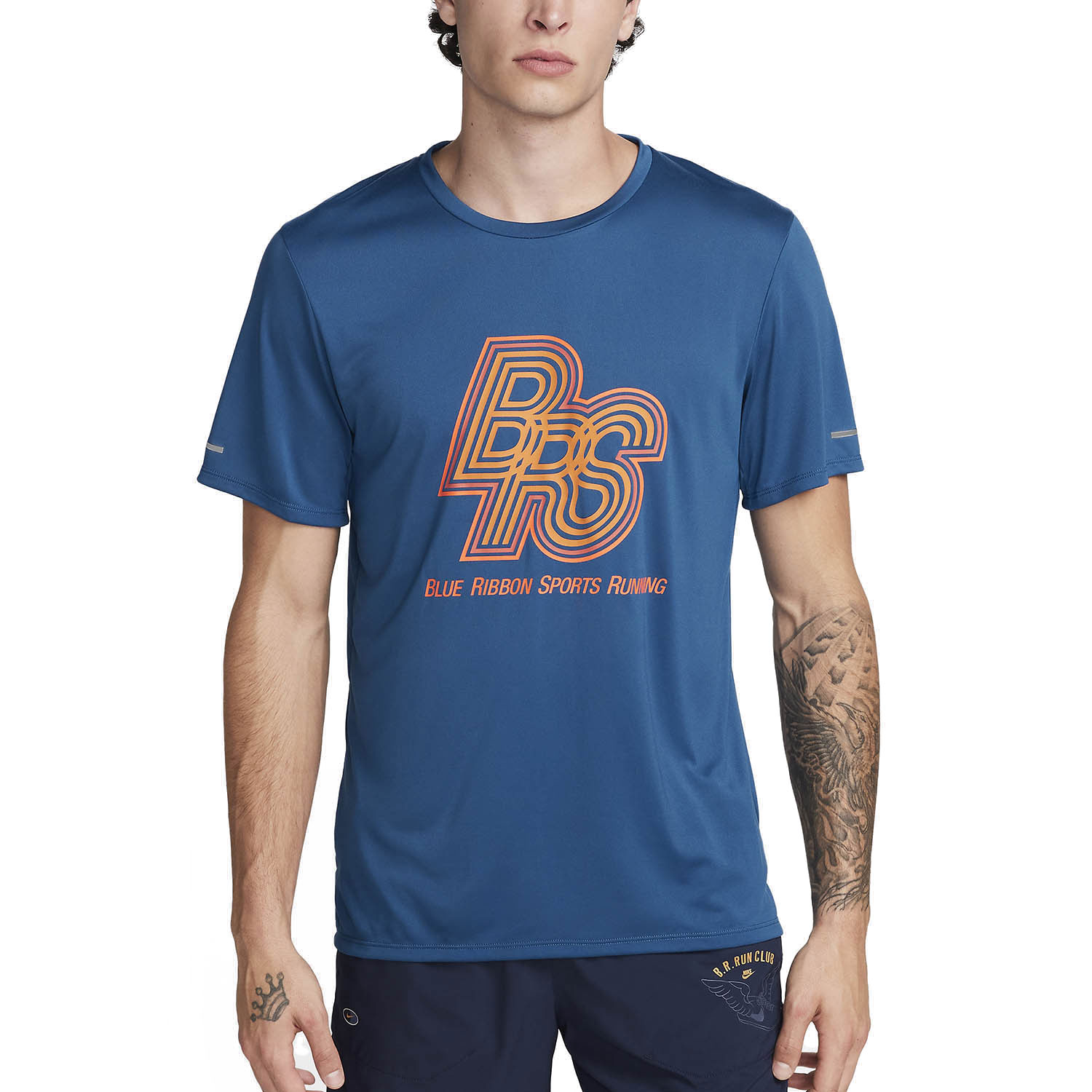 Nike Run Energy Rise 365 BRS Maglietta Court Blue/Safety Orange
