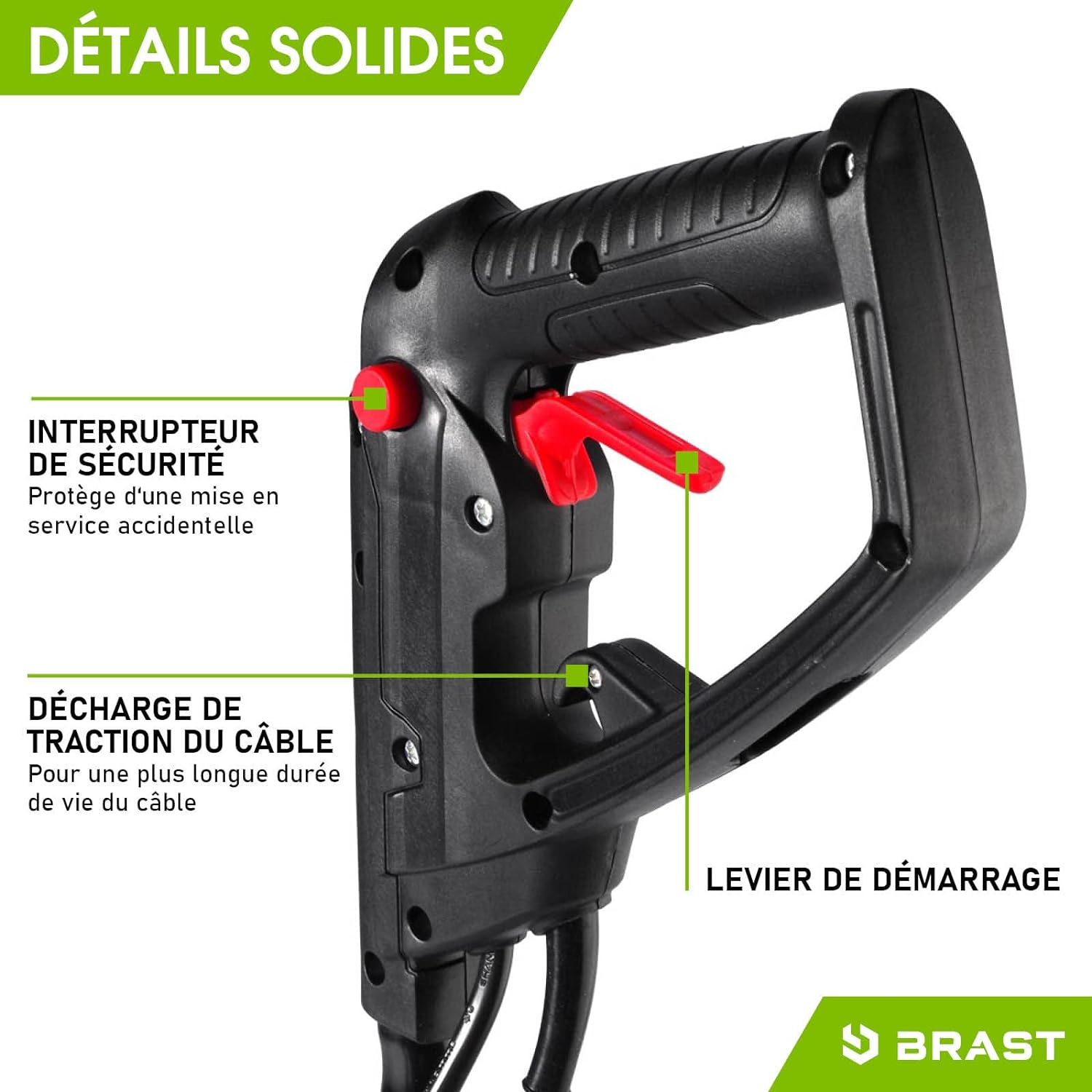 BRAST electric tiller: 1500 Watt - 45 cm Width, 22 cm Working Depth - 6 Cutters - 24 Blades -3 Mod Diff. power - very safe - 400 TRS/Min - electric tiller, Wired