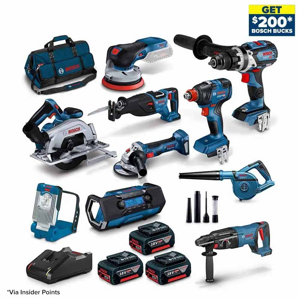 BOSCH 18V Brushless 10 Piece 3 x 5.0Ah Combo Kit 0615990N3B