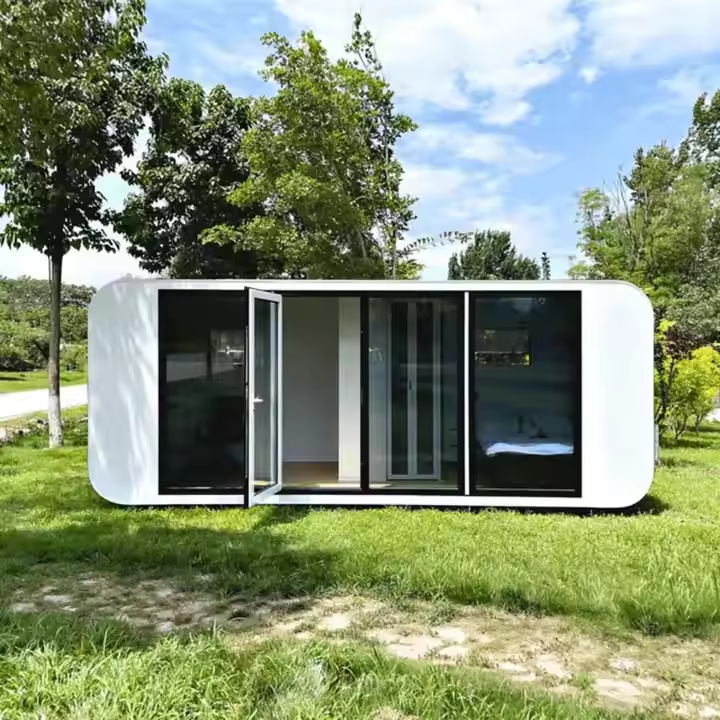 20ft Outdoor Modern Prefab House Pod Apple Cabin for Camping Working Office